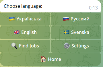Telegram Job Search Bot (Sweden) — Vacancies, Filters, Favorites & Multilingual UI